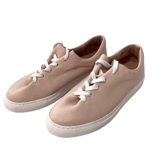 Soloviere Pebbled Leather Low Top Sneakers Shoes EU41 US 10.5 Italy Lace-up